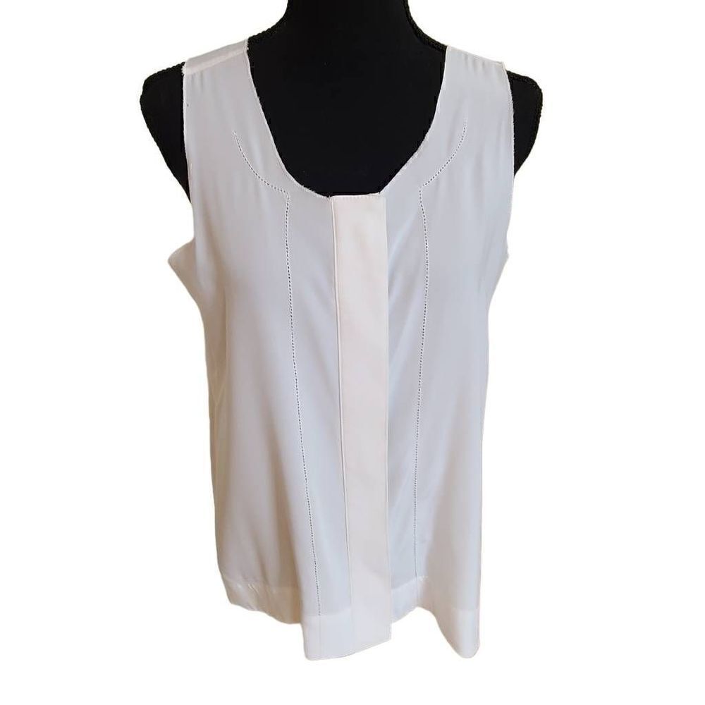 WW Worth Womens White Sleeveless Blouse Size 4
